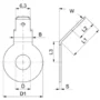 Flat tab 6.3 - screw-weldable - single round angled