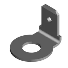 Flat tab 6.3 - screw-weldable - single round angled 90°