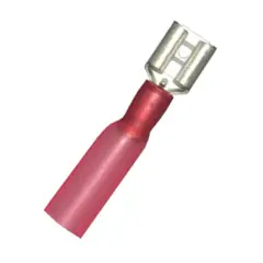 Flat receptacles partially insulated PE heat-shrinkable - 6.3 - with supporting sleeve