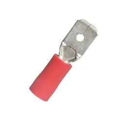 Flat plug partially insulated PVC - 6.3 - with support sleeve
