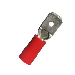 Flat plug partially insulated PVC - 6.3 - without support sleeve
