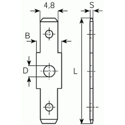 Flat tab 4.8 - screw-weldable - double flat