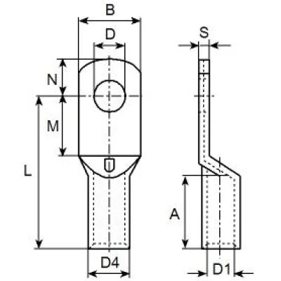 Rohrkabelschuh unisoliert - flach - 0.5-16.0 mm²