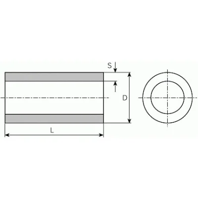 Spacer sleeves Cu - D1.0 - 10.0mm