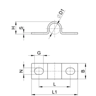 Cable clamps 2-hole