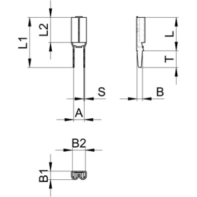 Flat receptacles THT 2.8x0.5 - straight